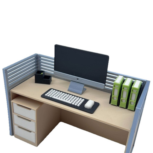 自嘲熊上班迷你微縮擺件牛馬打工人工位裝飾品造景辦公室桌面好物