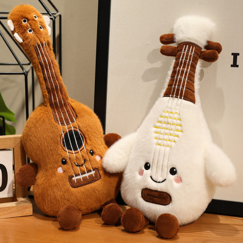 仿真樂器公仔毛絨玩具卡通吉他鋼琴古箏樂器玩偶音樂文創抱枕