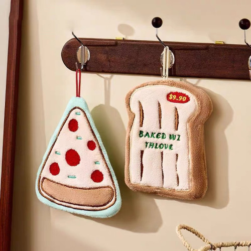 可愛擦手巾掛式吸水加厚廚房抹布衛生間手帕高顔值珊瑚絨擦手毛巾