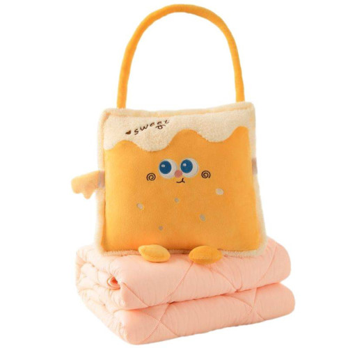 卡通手提抱枕被子二合一抱枕毯辦公室午睡枕車用折曡多巴胺抱枕