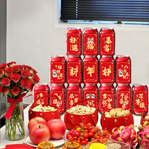 2026新款馬年氛圍裝飾新年可樂貼紙跨年氛圍場景布置春節裝飾用品
