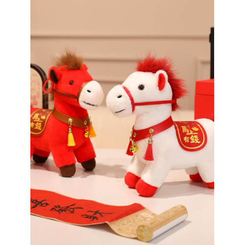 2026馬年活動玩偶吉祥物生肖馬公仔毛絨玩具禮品卡通可做