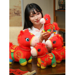 2026馬年吉祥物公仔招財納福馬玩偶生肖馬毛絨玩具新年小禮品