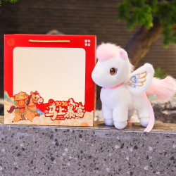 新款2026馬年吉祥物公仔玩偶毛絨玩具卡通布娃娃敦煌飛馬新年禮物