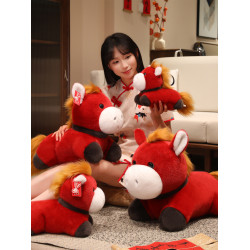 2026馬年吉祥物公仔生肖馬毛絨玩具抱枕新年玩偶禮品