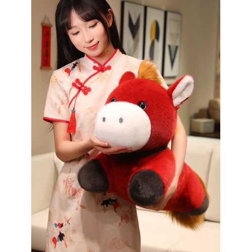 2026馬年吉祥物公仔生肖馬毛絨玩具抱枕新年玩偶禮品