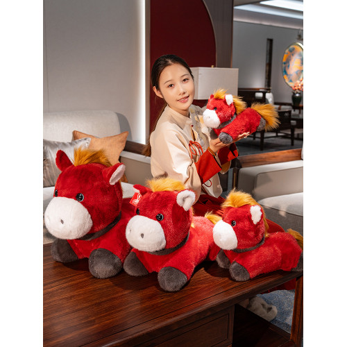 2026馬年吉祥物仿真生肖小馬毛絨玩具公仔嘟嘟馬陪睡兒童抱枕玩偶
