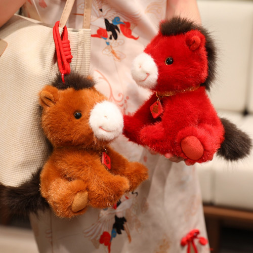 2026馬年吉祥物公仔開心小福馬玩偶毛絨玩具生肖娃娃兒童新年禮物