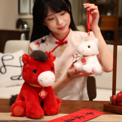 2026馬年吉祥物公仔開心小福馬玩偶毛絨玩具生肖娃娃兒童新年禮物