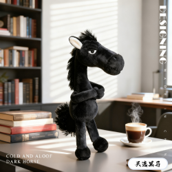 2026馬年吉祥物天選黑馬掛件生肖小馬玩偶包包掛飾布娃娃毛絨玩具