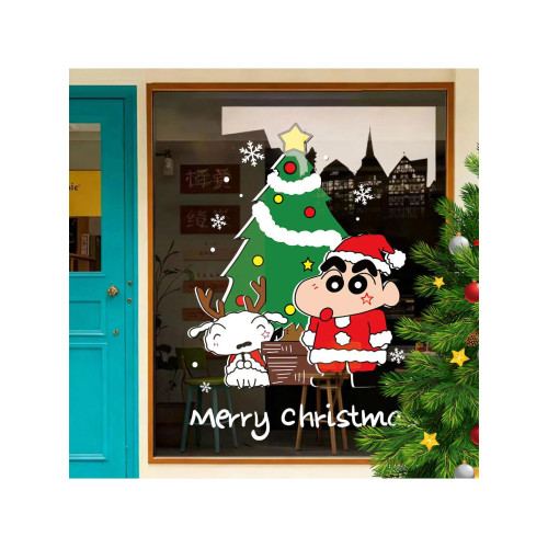 2026耶誕聖誕節靜電貼窗貼櫥窗玻璃門UV貼紙春節窗花貼畫創意貼紙