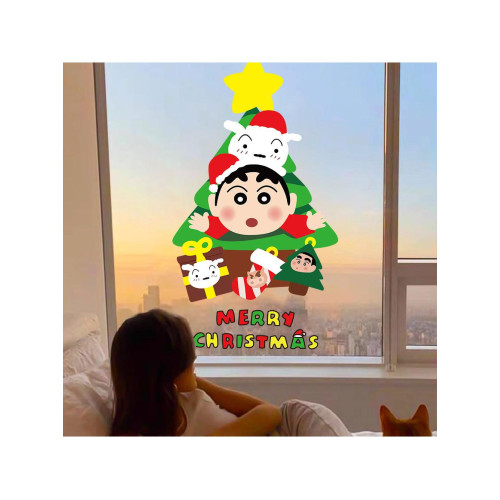2026耶誕聖誕節靜電貼窗貼櫥窗玻璃門UV貼紙春節窗花貼畫創意貼紙