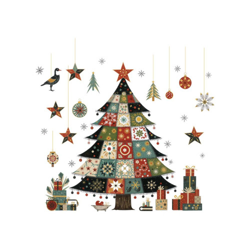 2026聖誕節靜電玻璃窗貼聖誕樹禮盒星星裝飾貼畫彩燈松枝小鳥貼畫