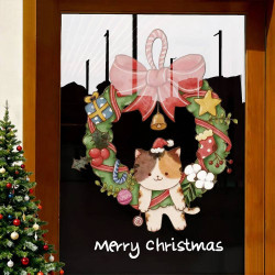 2026聖誕節裝飾品靜電貼紙布置花環聖誕老人商場櫥窗玻璃門貼窗貼