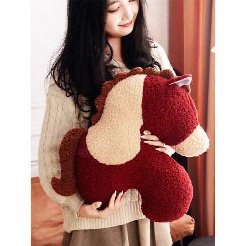 2026馬年吉祥物赤兔馬抱枕毛絨玩具床上玩偶娃娃小馬公仔生肖馬女