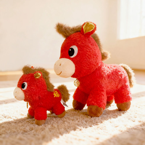 2026馬年吉祥物公仔生肖小馬玩偶毛絨玩具娃娃新年會活動禮品