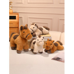 仿真小馬玩偶2026馬年吉祥物公仔生肖毛絨玩具馬駒布娃娃新年禮物