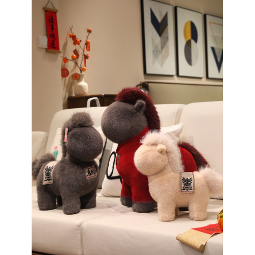 2026馬年吉祥物公仔赤兔馬年玩偶風小馬毛絨玩具年會禮品