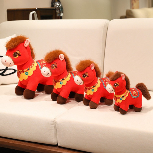 2026馬年吉祥物公仔馬上來福小馬毛絨玩具生肖馬玩偶年會禮品