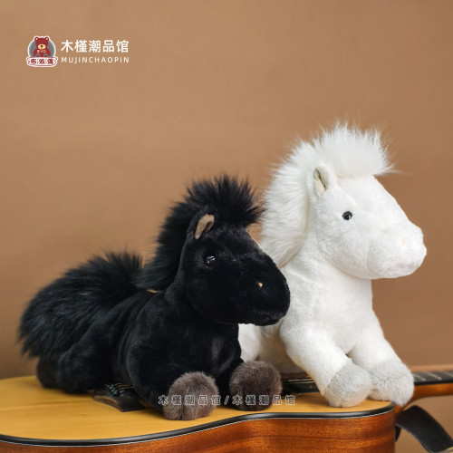 2026馬年吉祥物仿真小馬兒公仔馬上有錢玩偶沙發擺件年會禮物