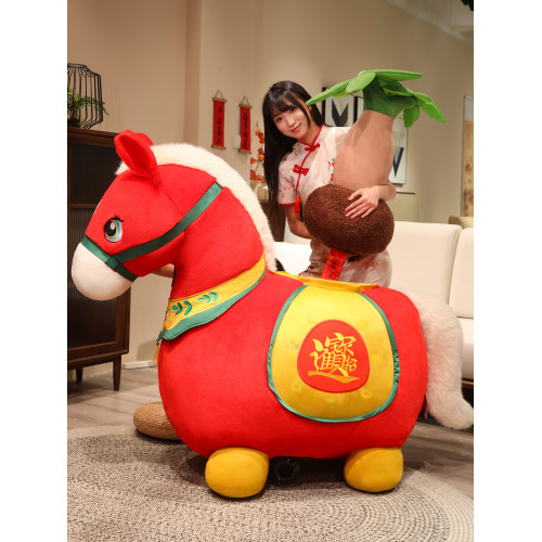 2026馬年吉祥物生肖馬毛絨玩具布娃娃本命年禮物年會禮品