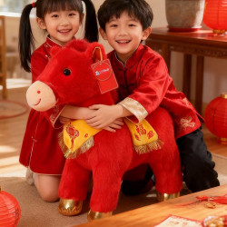 2026馬年吉祥物生肖馬毛絨玩具公仔布娃娃馬擺件新年年會禮品大號