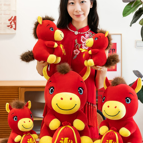 2026馬年吉祥物公仔生肖小馬布娃娃玩偶抱枕毛絨玩具年會禮品