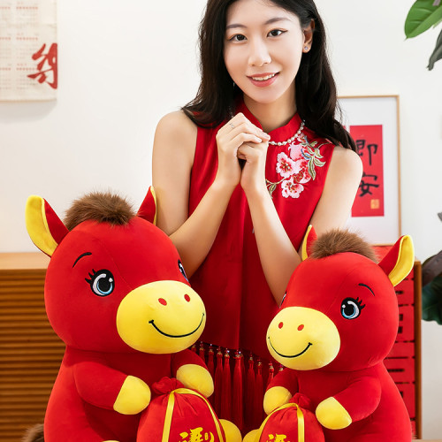 2026馬年吉祥物公仔生肖小馬布娃娃玩偶抱枕毛絨玩具年會禮品