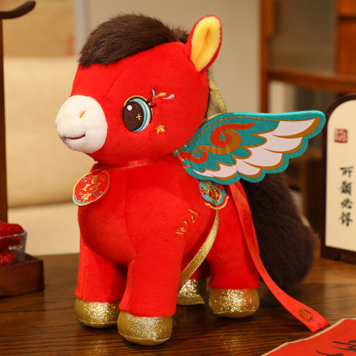 2026馬年吉祥物生肖馬公仔毛絨玩具年會禮品小馬玩偶可加