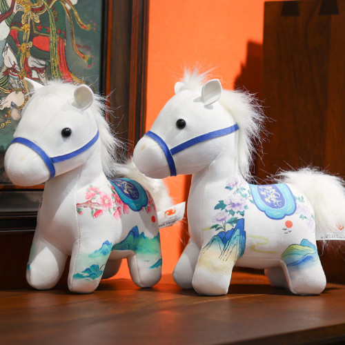 2026馬年吉祥物山河駿馬公仔娃娃玩偶生肖馬毛絨玩具新年禮品