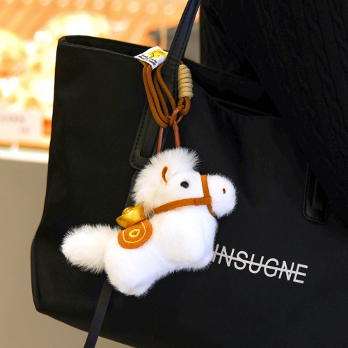 紅色元寶小馬毛絨掛件2026馬年吉祥物公仔馬上有錢生肖小馬鑰匙釦