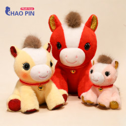 2026馬年吉祥物毛絨公仔鈴鐺馬玩具生肖馬新年會活動禮品年貨