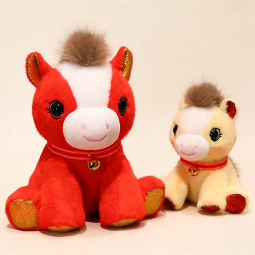 2026馬年吉祥物毛絨公仔鈴鐺馬玩具生肖馬新年會活動禮品年貨
