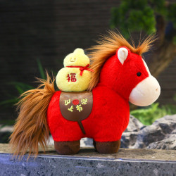 2026馬年吉祥物馬上有福生肖馬公仔玩偶毛絨玩具新年幼兒園小禮品