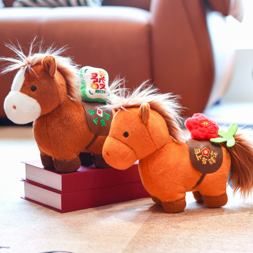 2026馬年吉祥物馬上有福生肖馬公仔玩偶毛絨玩具新年幼兒園小禮品