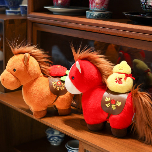 2026馬年吉祥物馬上有福生肖馬公仔玩偶毛絨玩具新年幼兒園小禮品