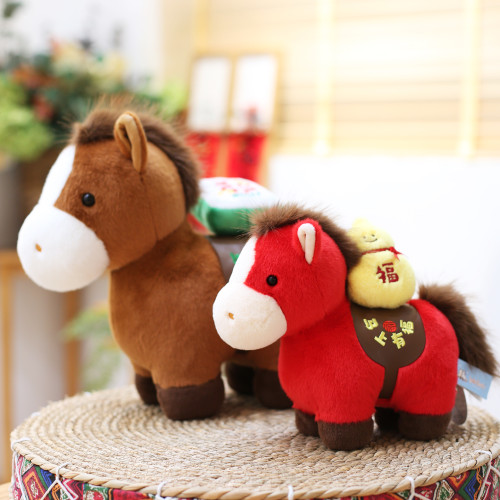 2026馬年吉祥物毛絨玩具生肖馬玩偶新年小馬公仔布娃娃年會禮品