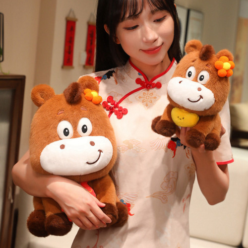 2026馬年吉祥物馬上有錢小馬公仔玩偶毛絨玩具生肖娃娃新年禮物女