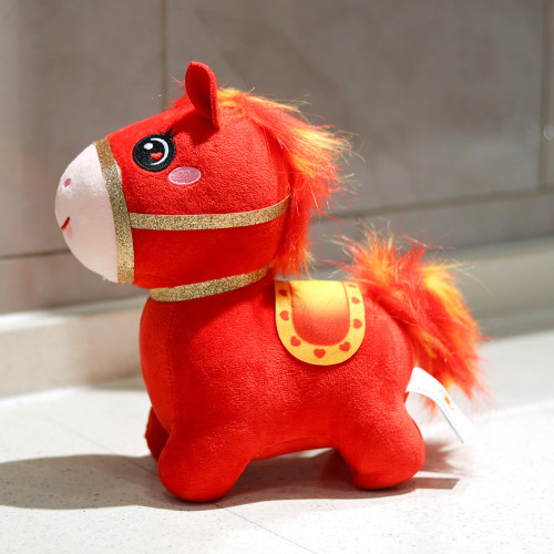 2026馬年吉祥物公仔娃娃玩偶新年生肖紅火小馬毛絨玩具小禮品