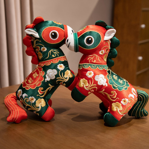 2026馬年吉祥物公仔毛絨玩具國風布藝生肖小馬布娃娃玩偶禮品