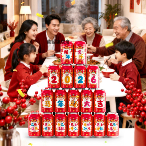 2026新款馬年可樂貼紙春節年夜飯喬遷之喜布置裝飾年會儀式感
