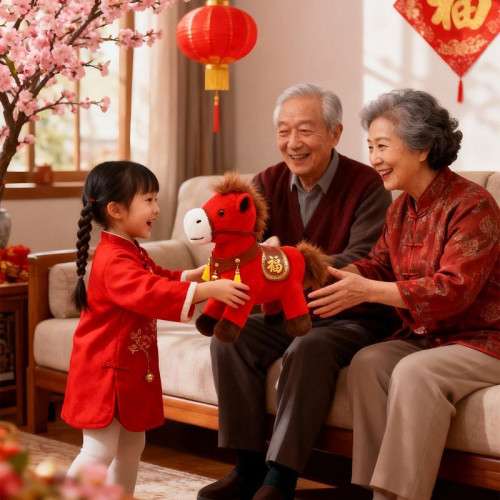 2026馬年吉祥物生肖馬公仔玩偶擺件馬上有錢毛絨玩具年會活動禮品