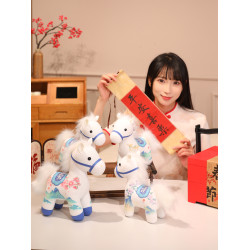 2026馬年吉祥物生肖馬毛絨玩具公仔國風小馬玩偶擺件年會禮品