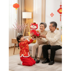 2026馬年吉祥物小馬公仔福氣滿滿元寶生肖馬玩偶毛絨玩具年會禮品