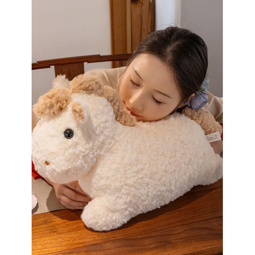 2026馬年吉祥物超軟豆豆馬可愛毛絨玩具布偶公仔新年禮物睡覺抱枕