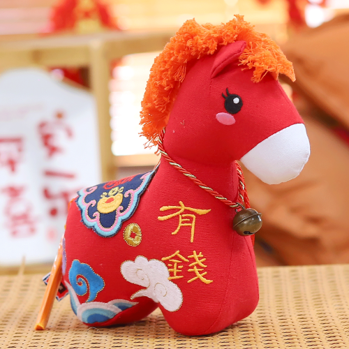 2026馬年吉祥物風生肖老粗布平安四季馬毛絨玩偶年會禮品擺件