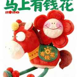 馬上有錢花2026馬年吉祥物毛絨玩具小掛件公仔活動禮品馬上有桃花