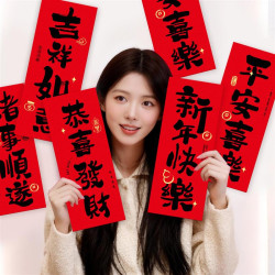 過年氛圍裝飾新年創意手持拍照道福字2026對聯春節新款橫幅具馬年