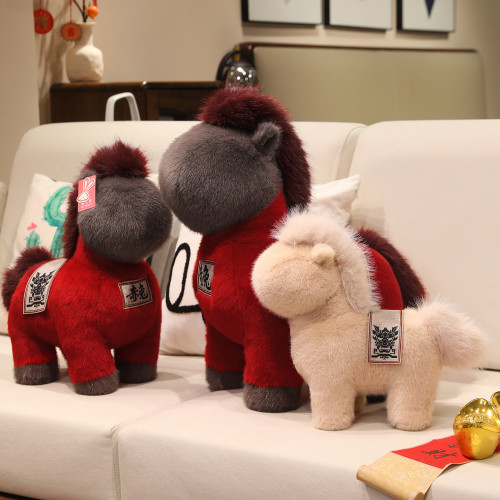 2026馬年吉祥物兵戈傳奇赤兔的盧毛絨玩具公仔生肖馬玩偶新年禮品