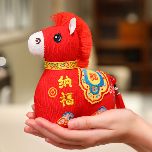 2026馬年吉祥物公仔玩偶小馬公仔毛絨玩具新年生肖馬娃娃年會禮物